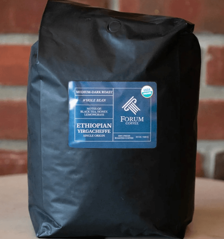 Ethiopian Yirgacheffe Single Origin Medium Dark Roast Organic Coffee Beans 