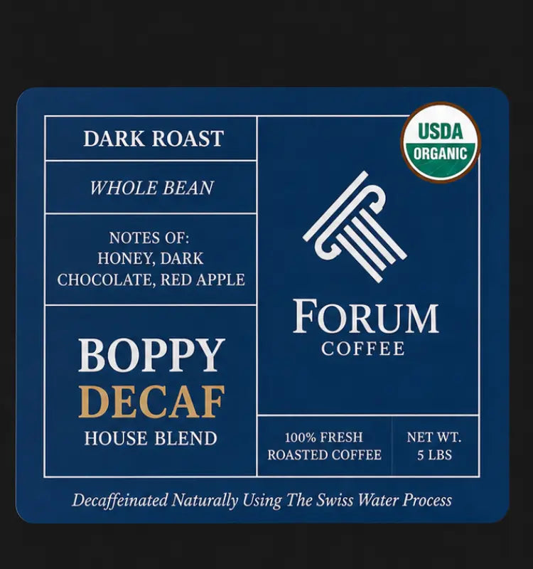 Boppy Decaf Organic House Blend (5lb Bulk)